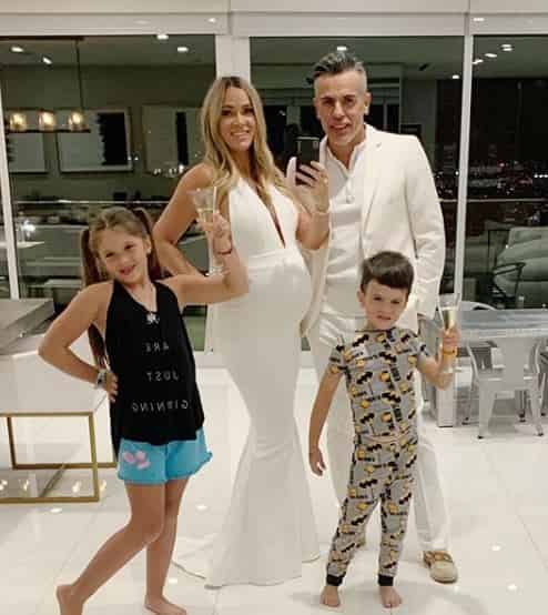 Teddi Mellencamp with her husband and kids